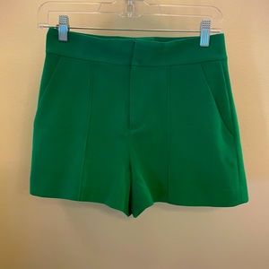 Alice & Olivia High-rise Tab Pintuck Shorts